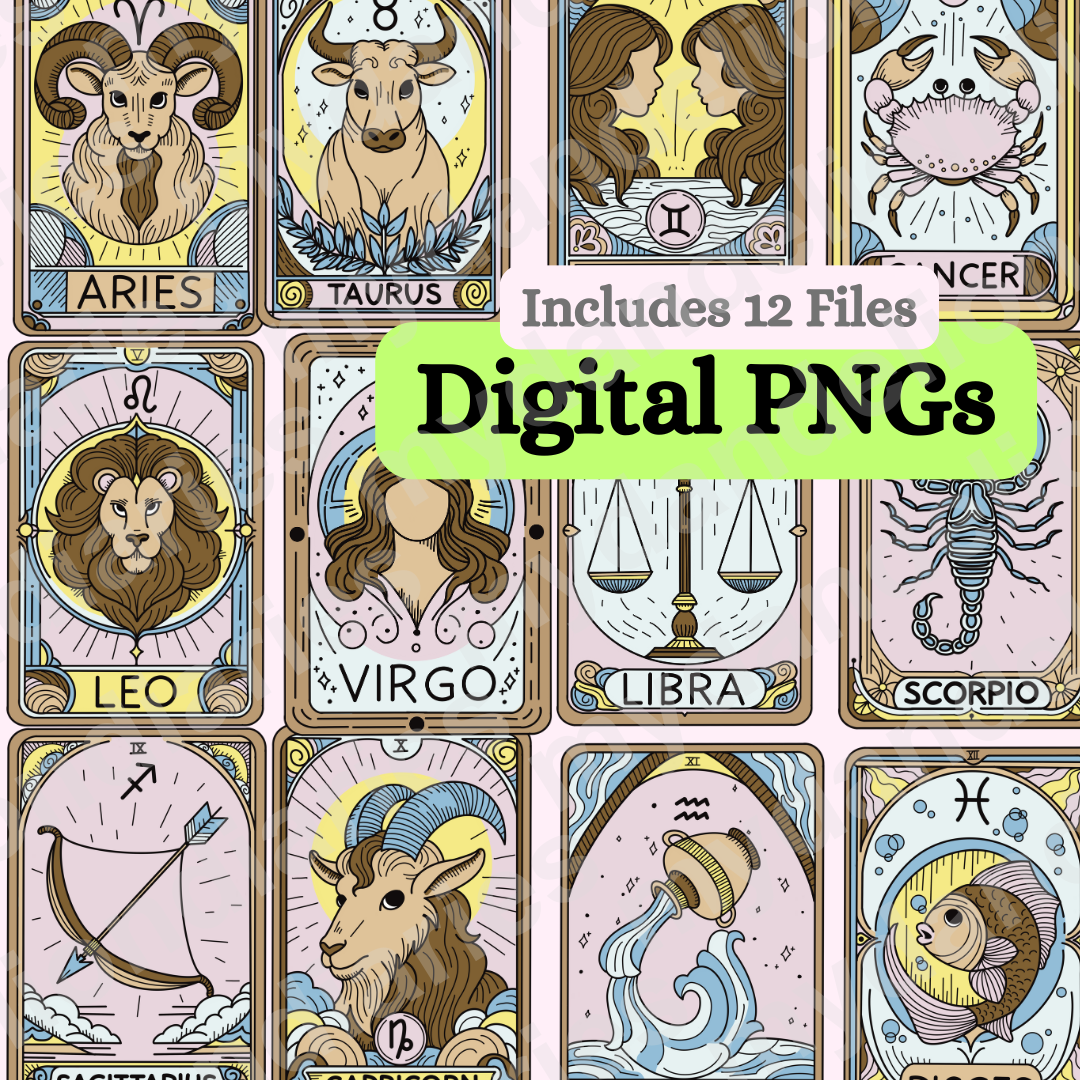 Zodiac Tarot Card Bundle - Digital Files
