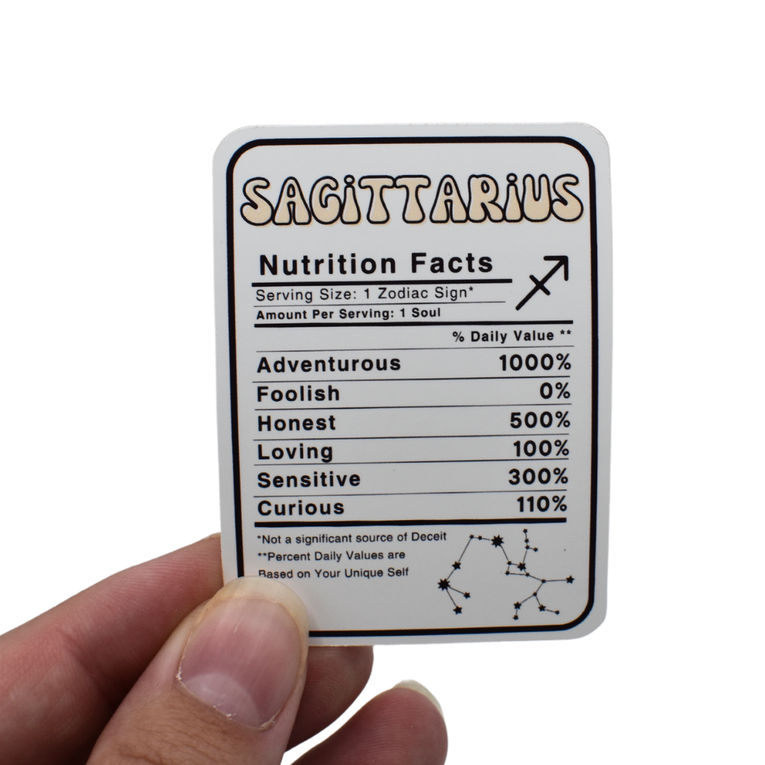 Zodiac Nutrition Label Die Cuts