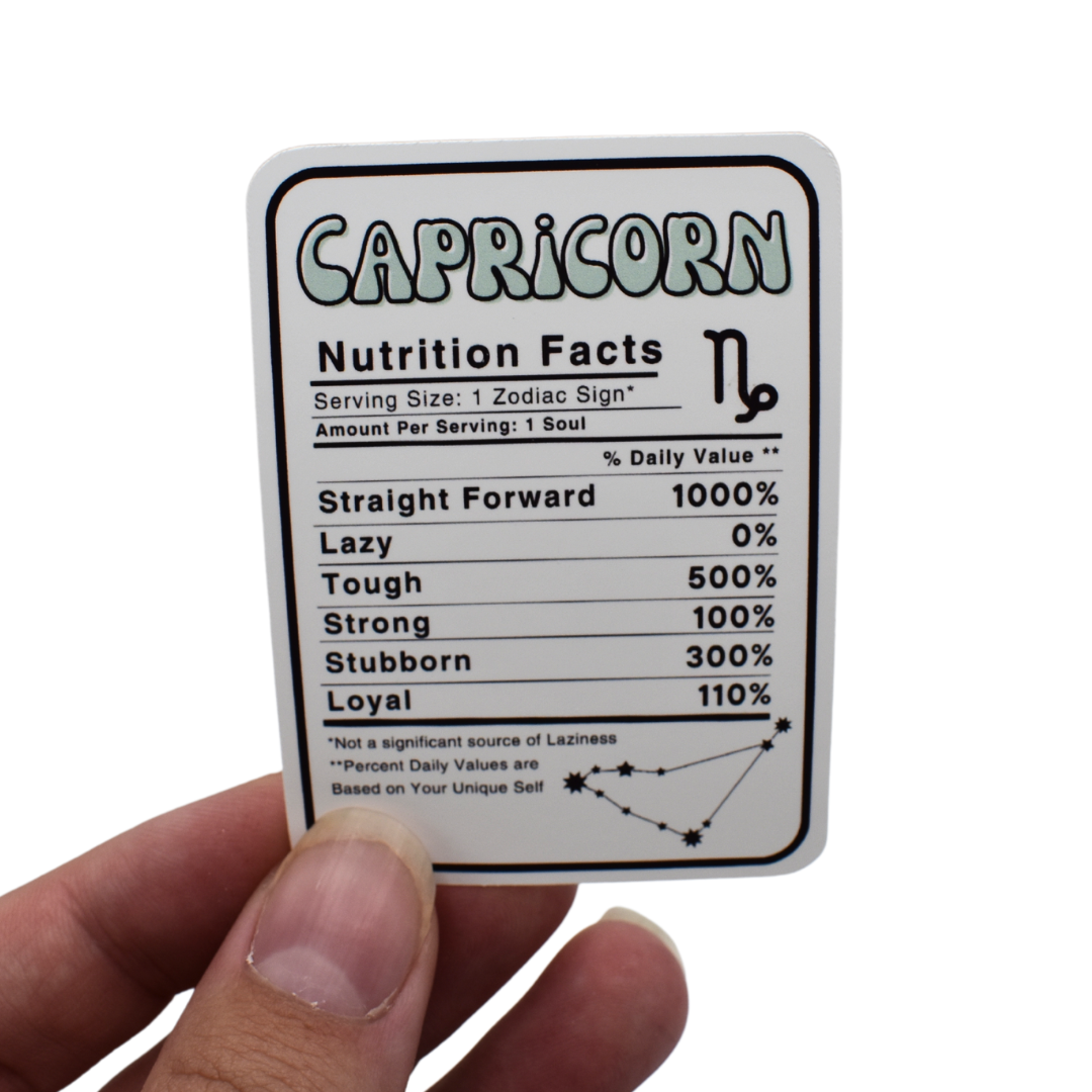 Zodiac Nutrition Label Die Cuts