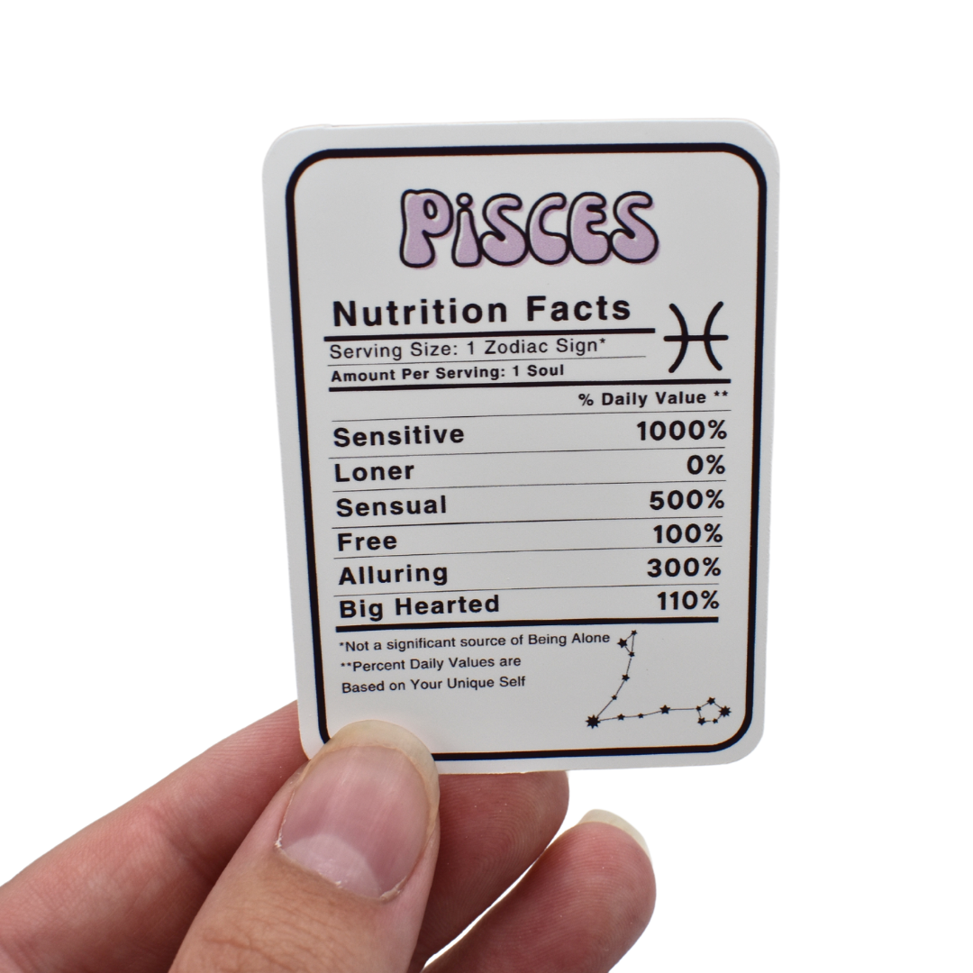 Zodiac Nutrition Label Die Cuts