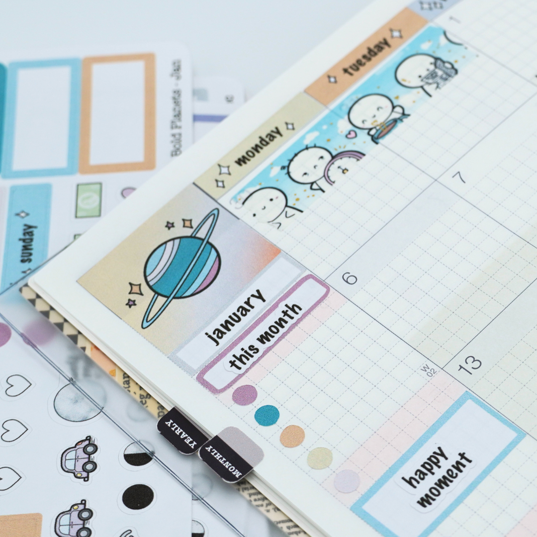 Bold Planets - 1.3" Monthly Sticker Kits
