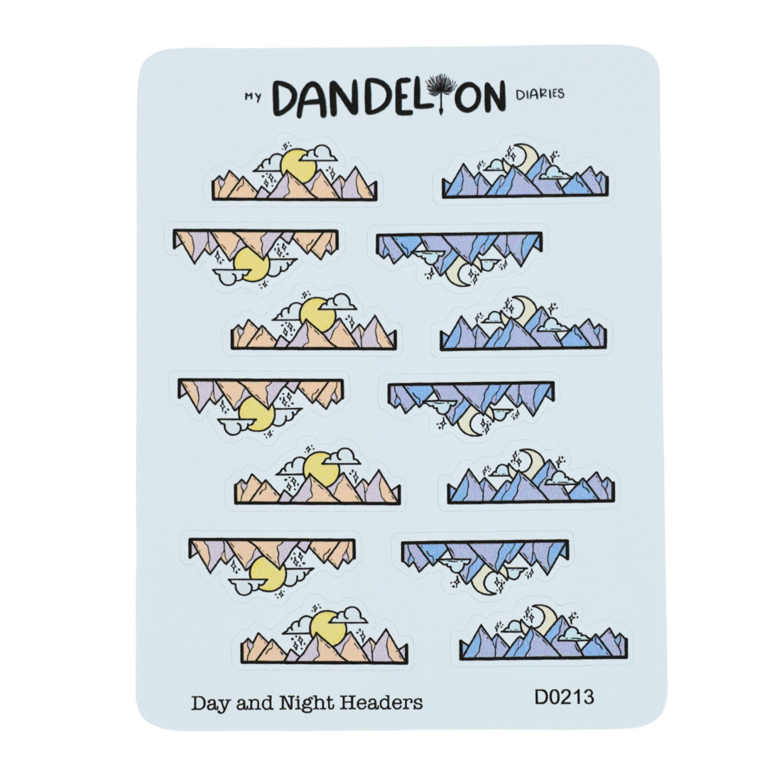 Day and Night Doodle Headers