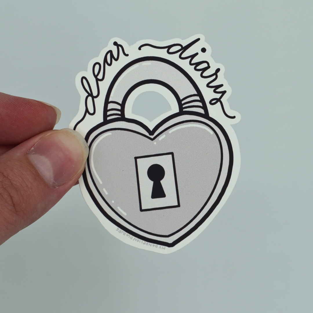 Dear Diary Lock Die Cut Vinyl Sticker