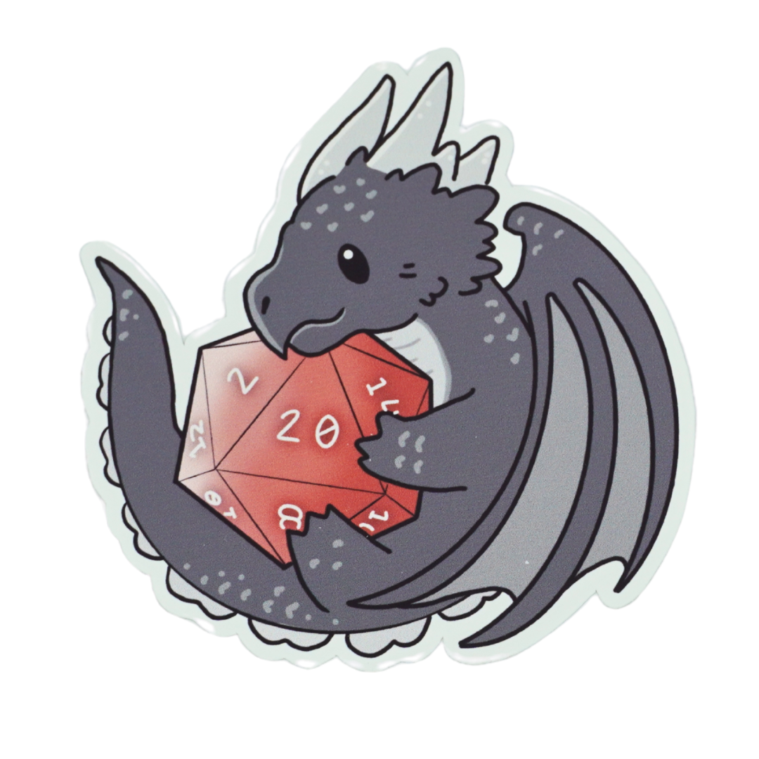 Dice Dragon Die Cut Vinyl Sticker