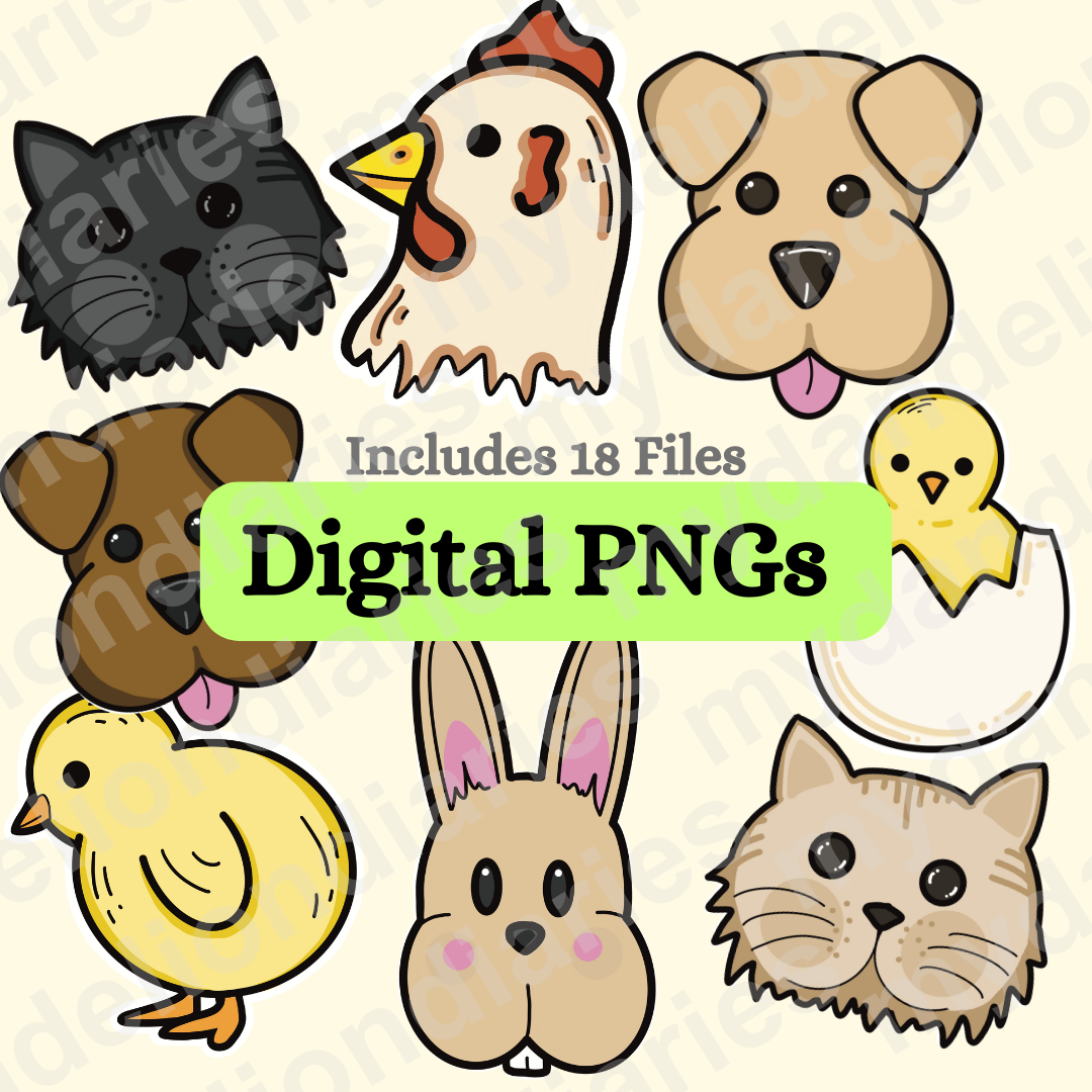 Animal Doodles Bundle - Digital Files