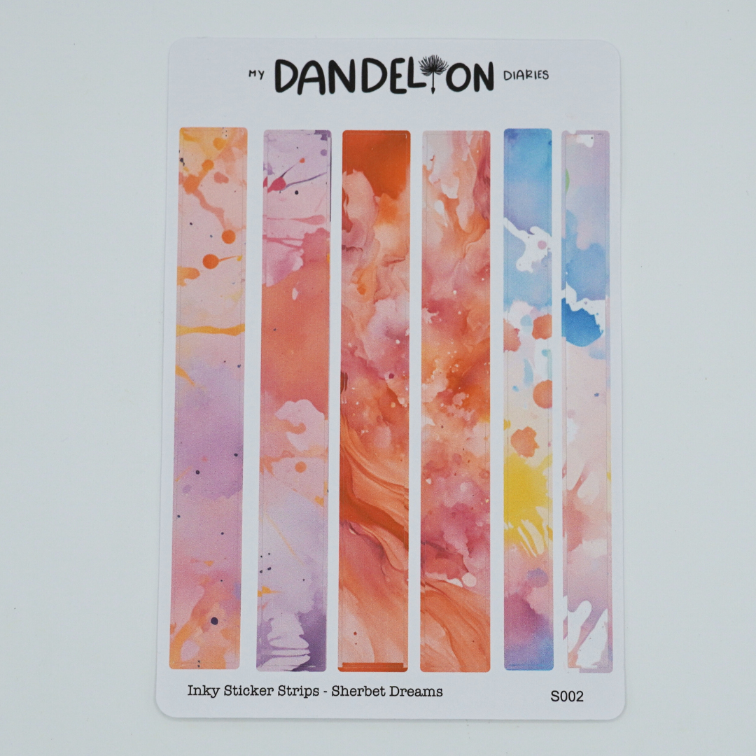 Sherbet Dreams Inky Strip Stickers