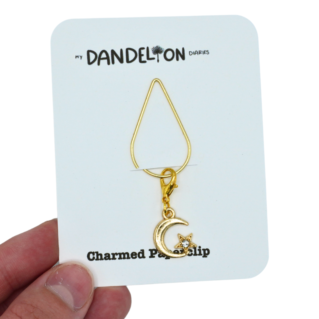 Crescent Moon Charmed Paperclip