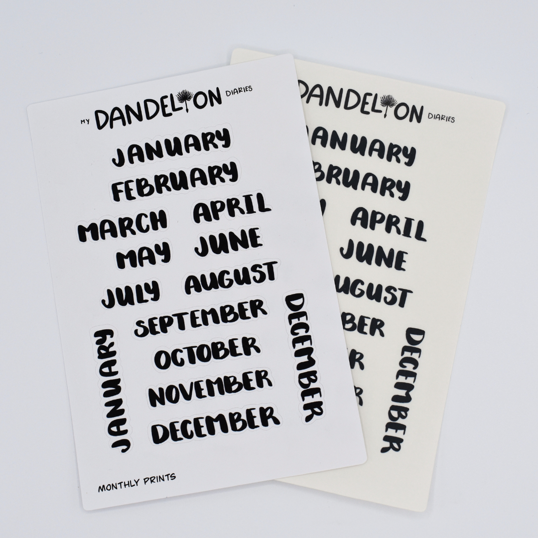 Bold Monthly Headers - Handlettering
