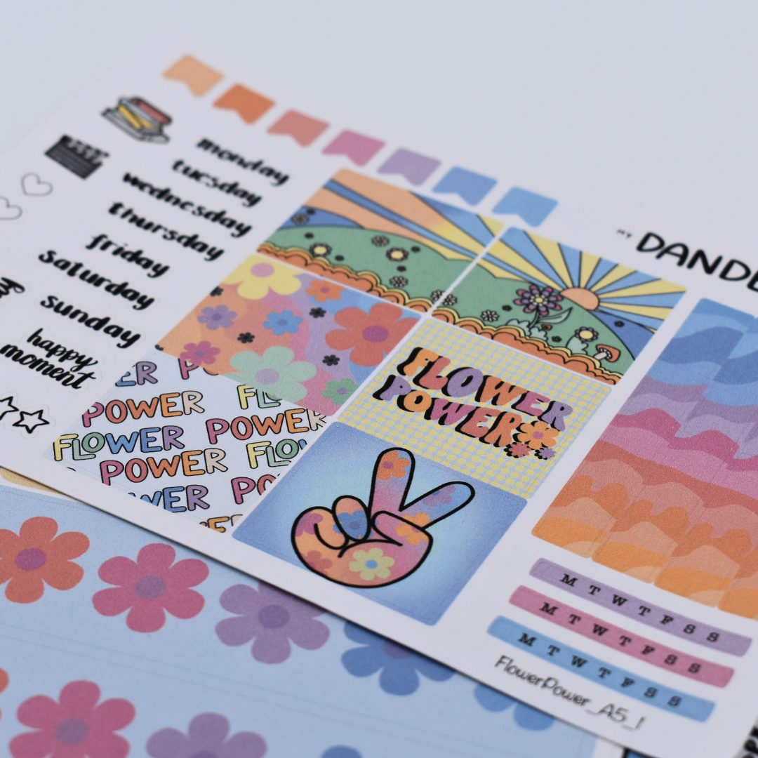 Flower Power A5 Sticker Kit