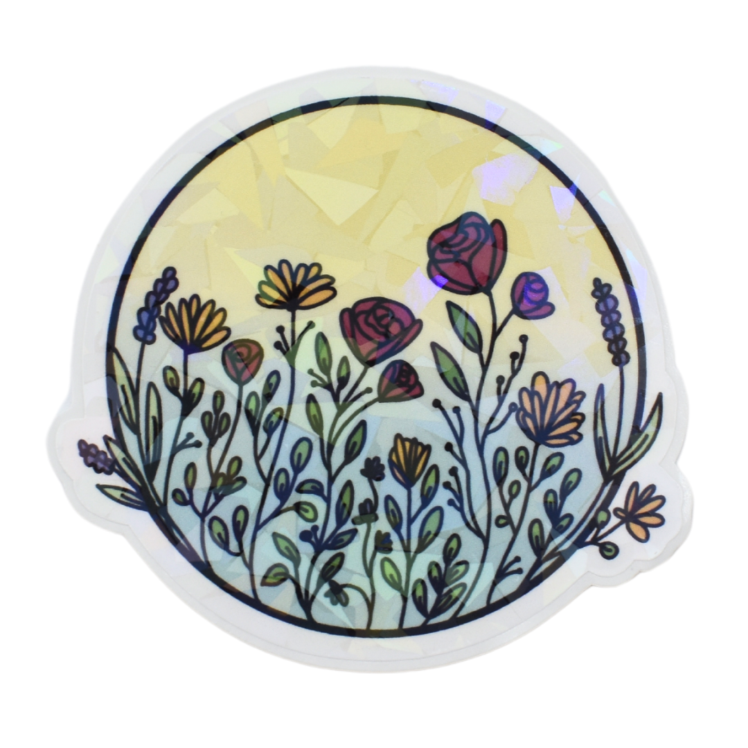 Cracked Holographic Flower Circlet Vinyl