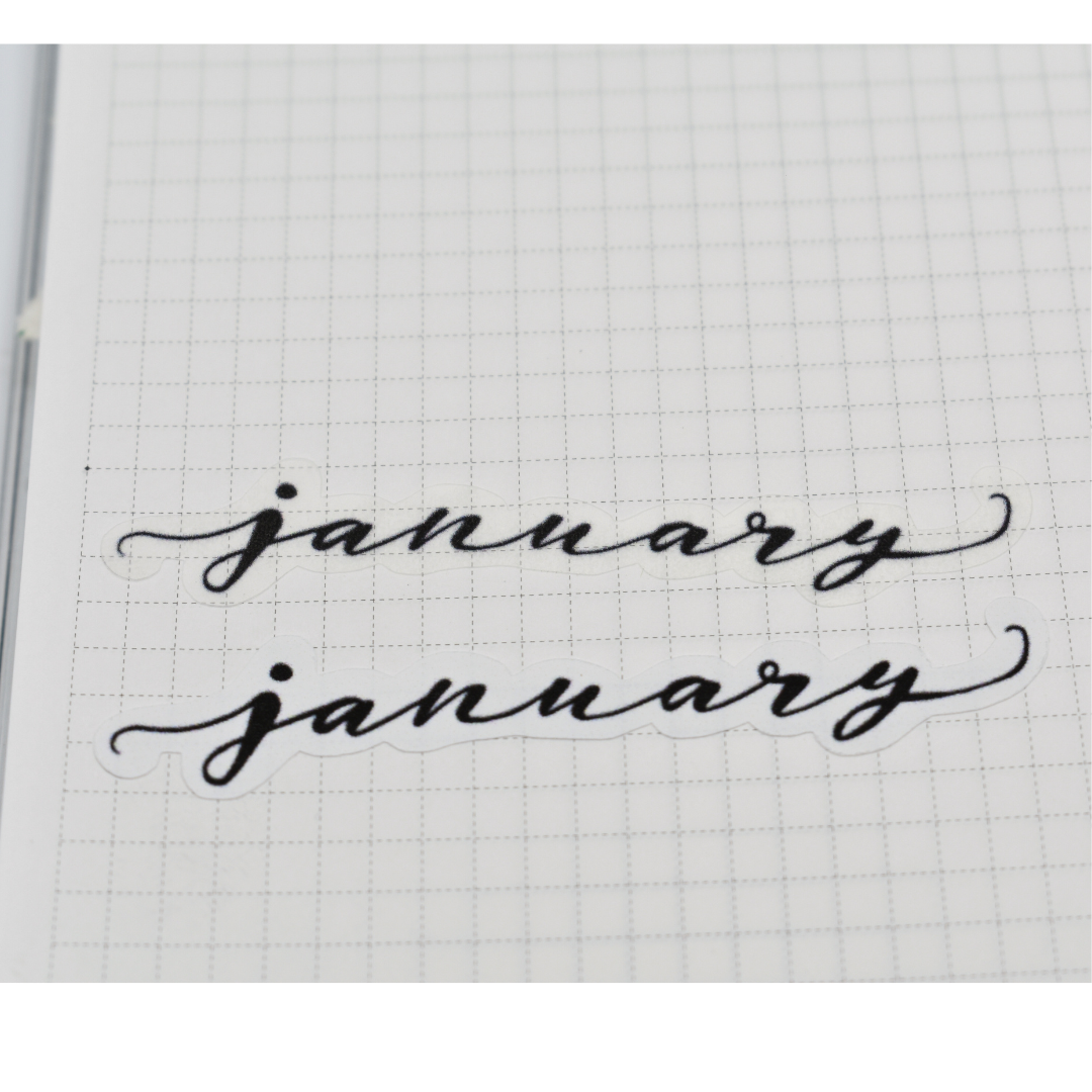 Script Monthly Headers - Handlettering