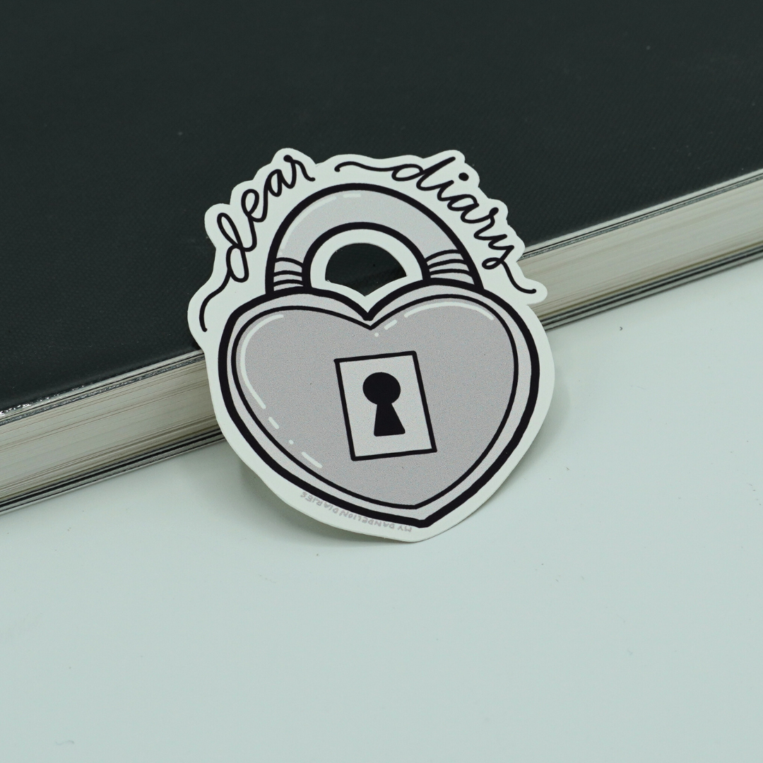 Dear Diary Lock Die Cut Vinyl Sticker