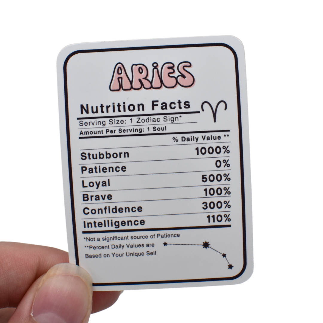 Zodiac Nutrition Label Die Cuts