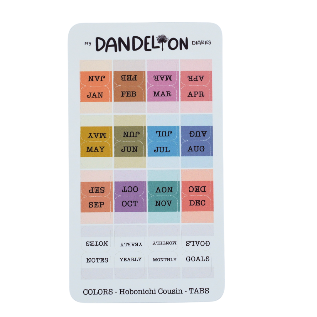 Mini Planner Tabs (New Colors!)