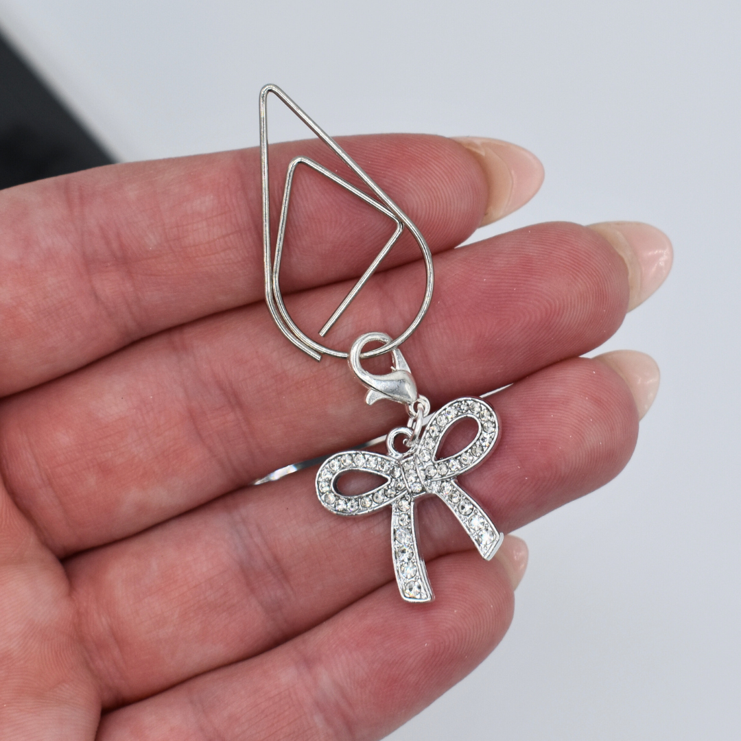 Blinged Bow Charmed Paperclip