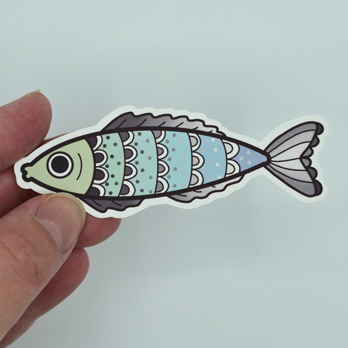 Ombre Mandala Fish Die Cut Vinyl Sticker