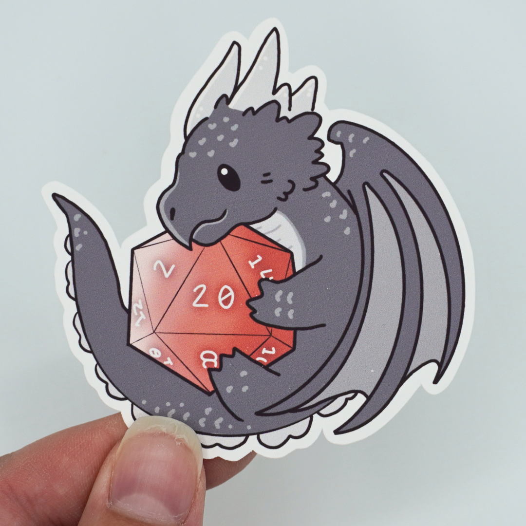Dice Dragon Die Cut Vinyl Sticker