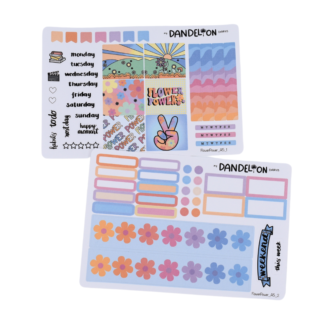Flower Power A5 Sticker Kit