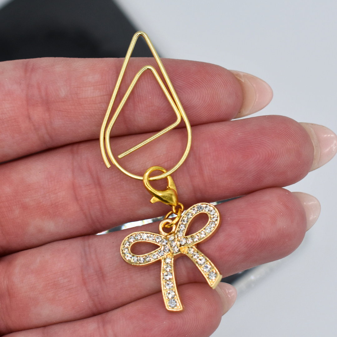Blinged Bow Charmed Paperclip