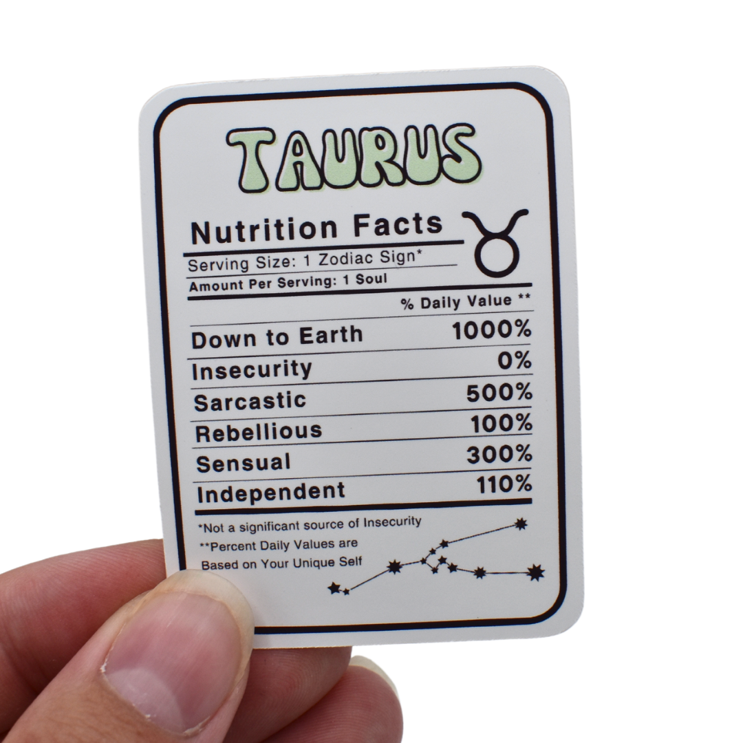 Zodiac Nutrition Label Die Cuts