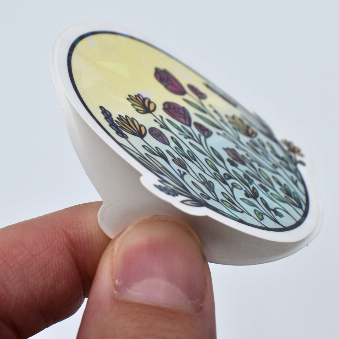Cracked Holographic Flower Circlet Vinyl