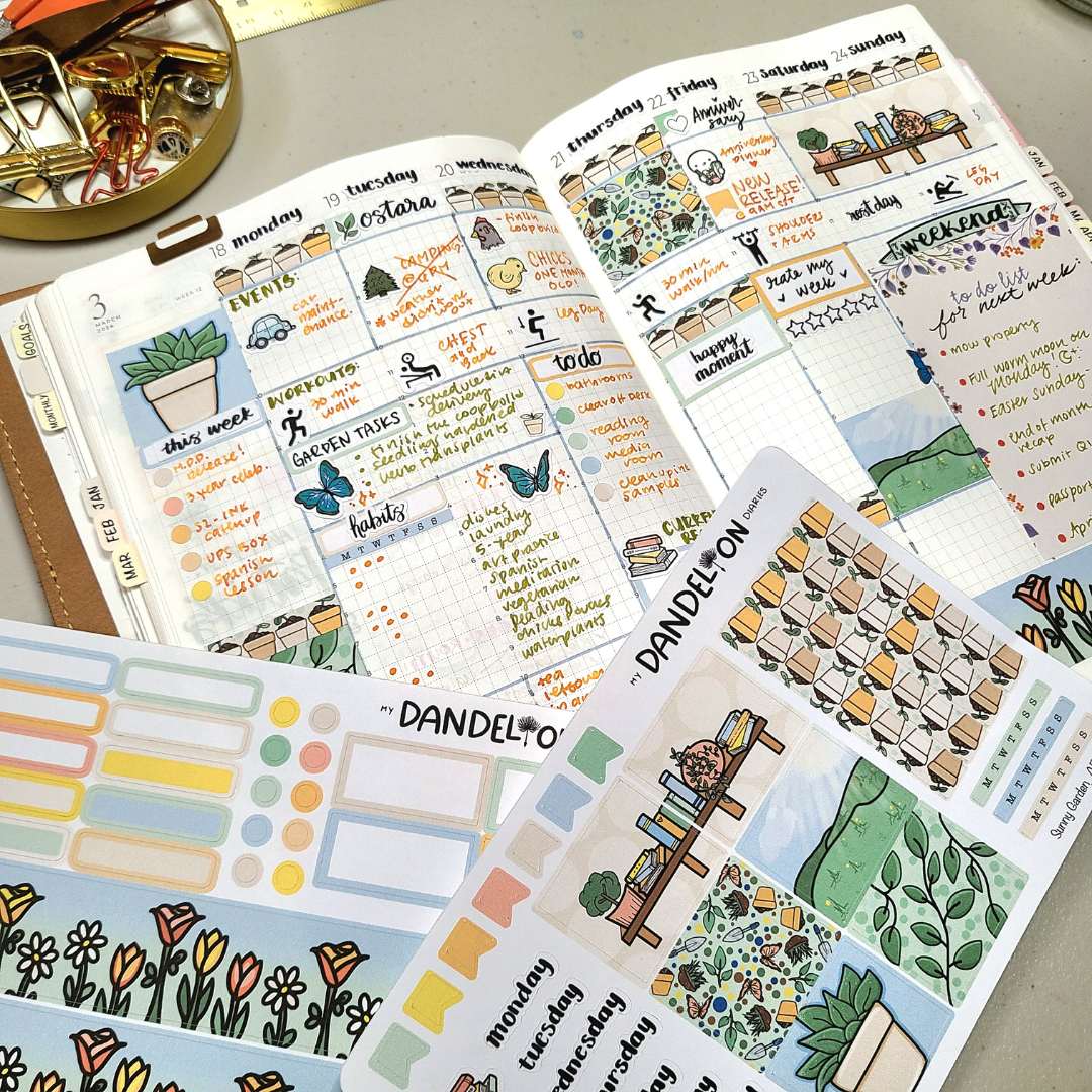 Sunny Garden A5 Sticker Kit