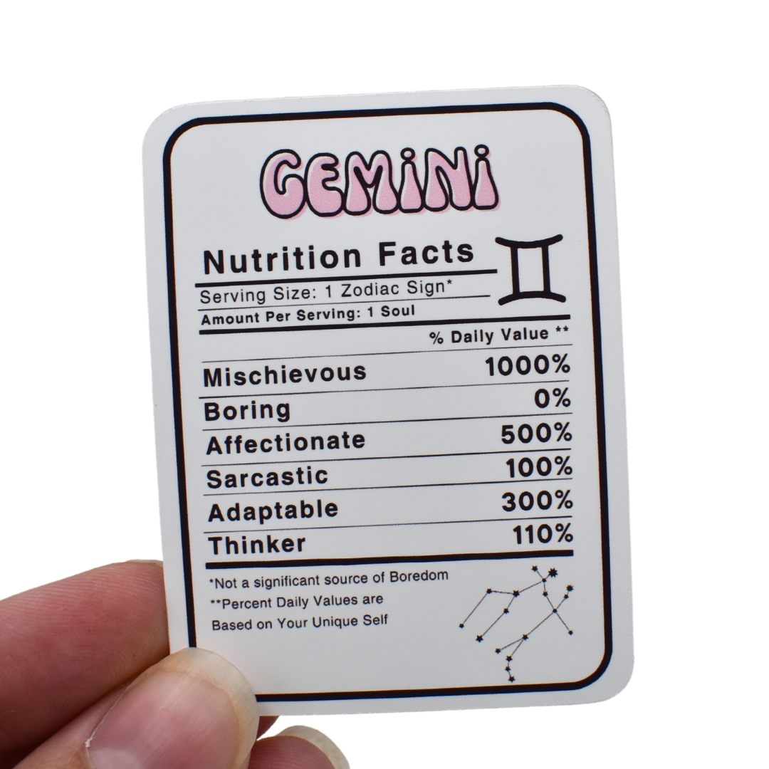 Zodiac Nutrition Label Die Cuts