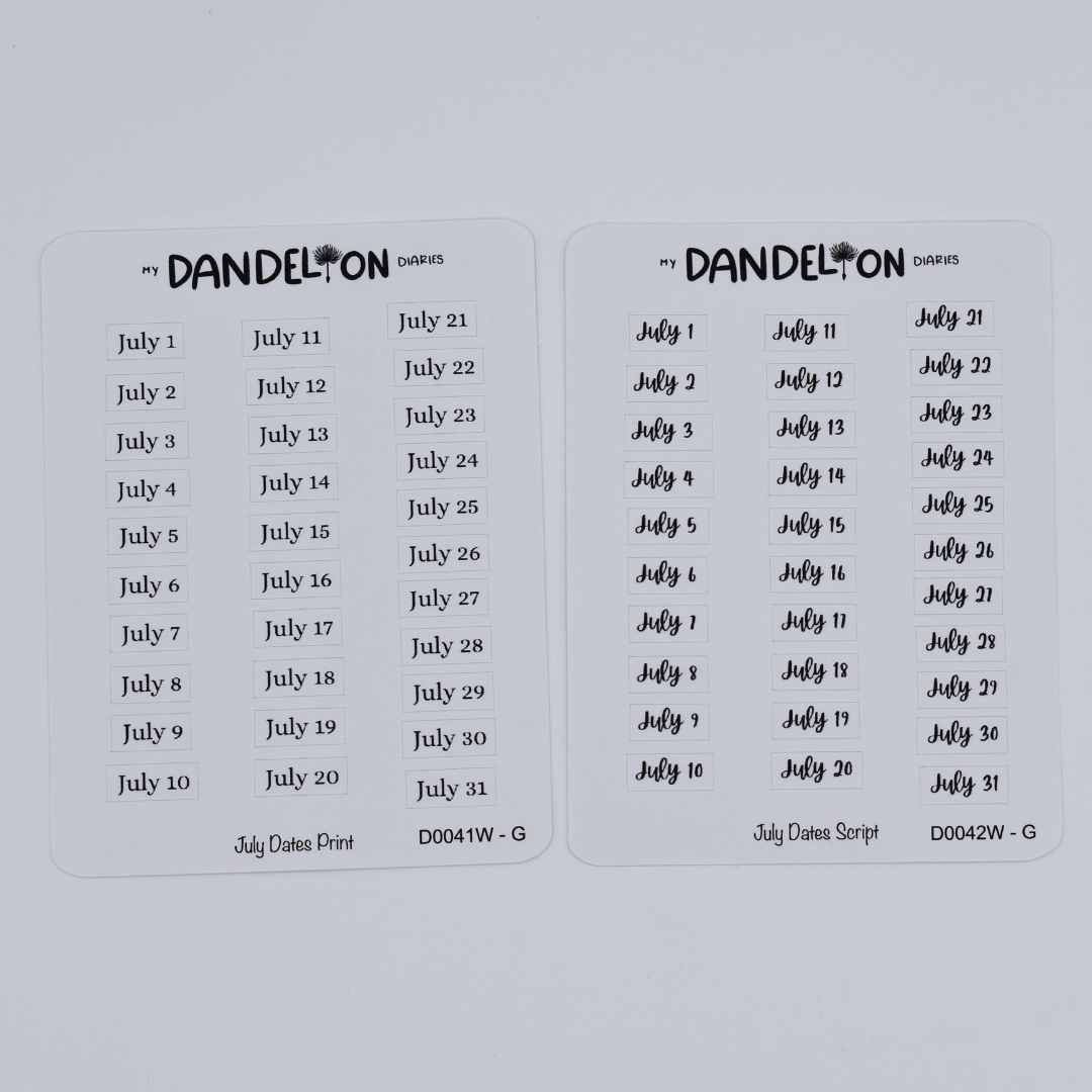 Dates by Month