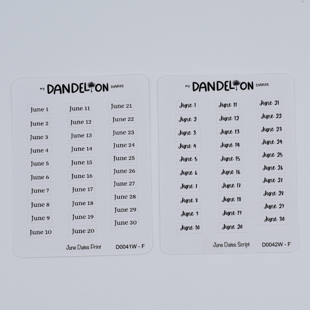 Dates by Month