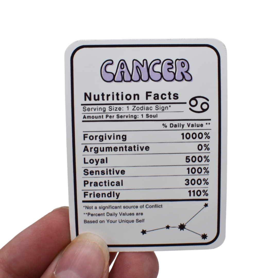 Zodiac Nutrition Label Die Cuts