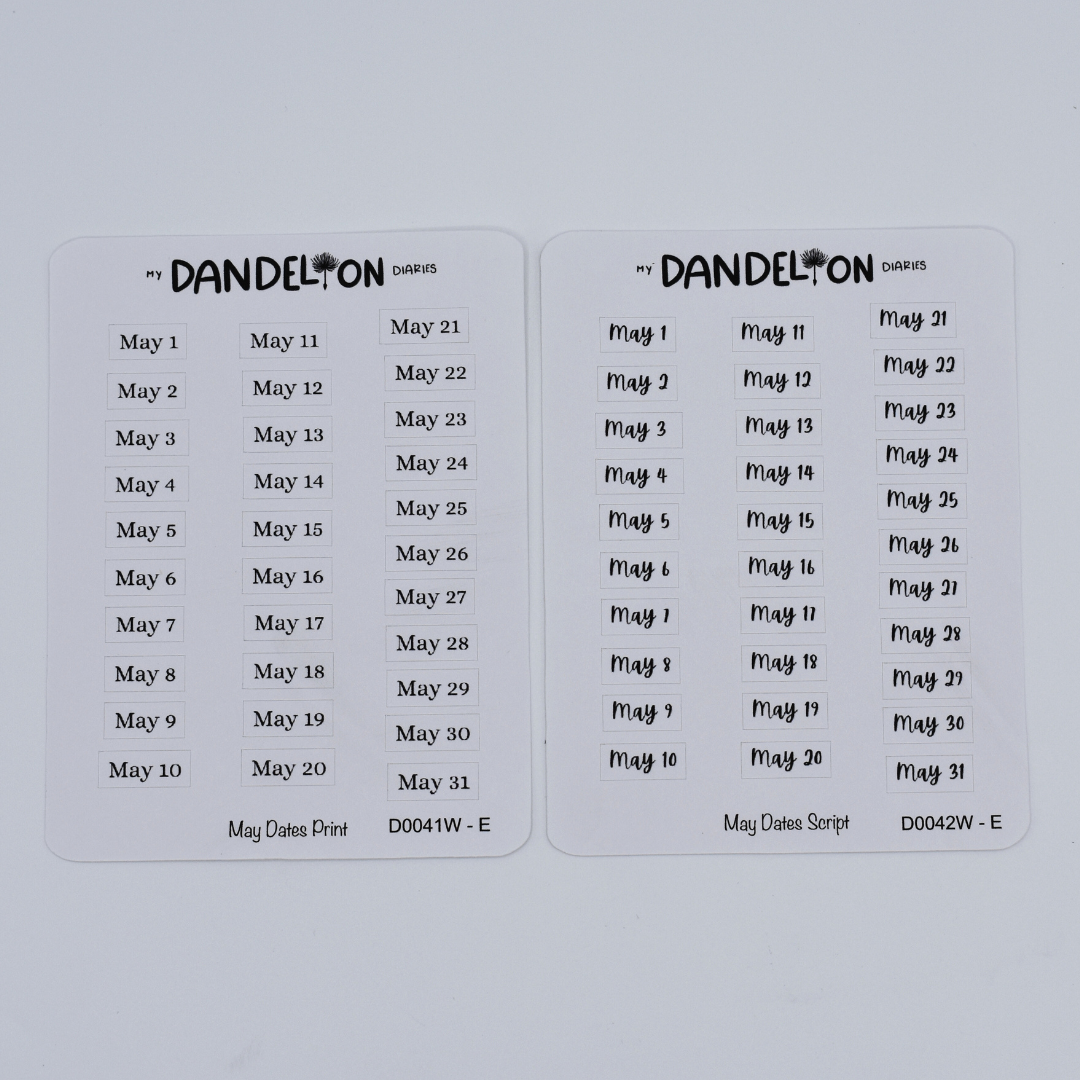 Dates by Month