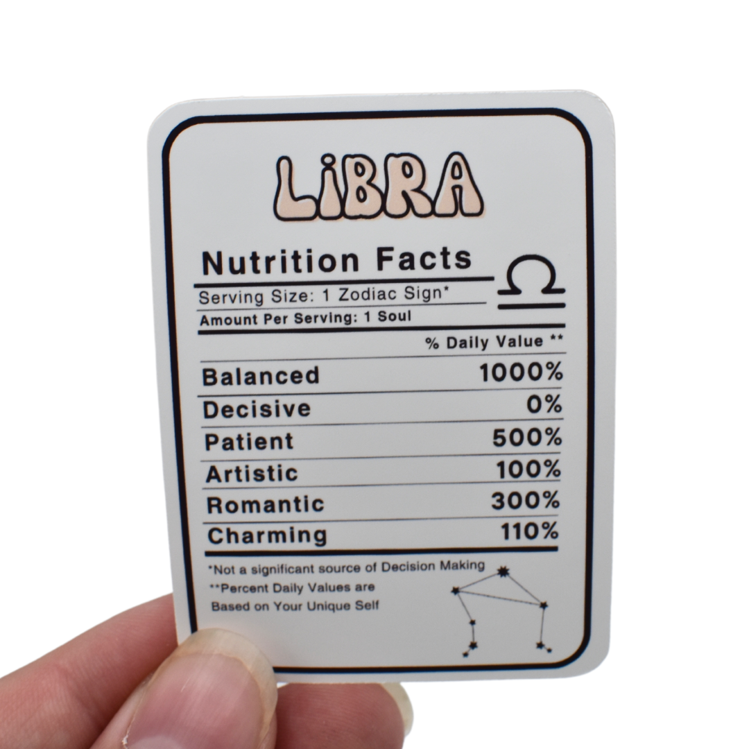 Zodiac Nutrition Label Die Cuts