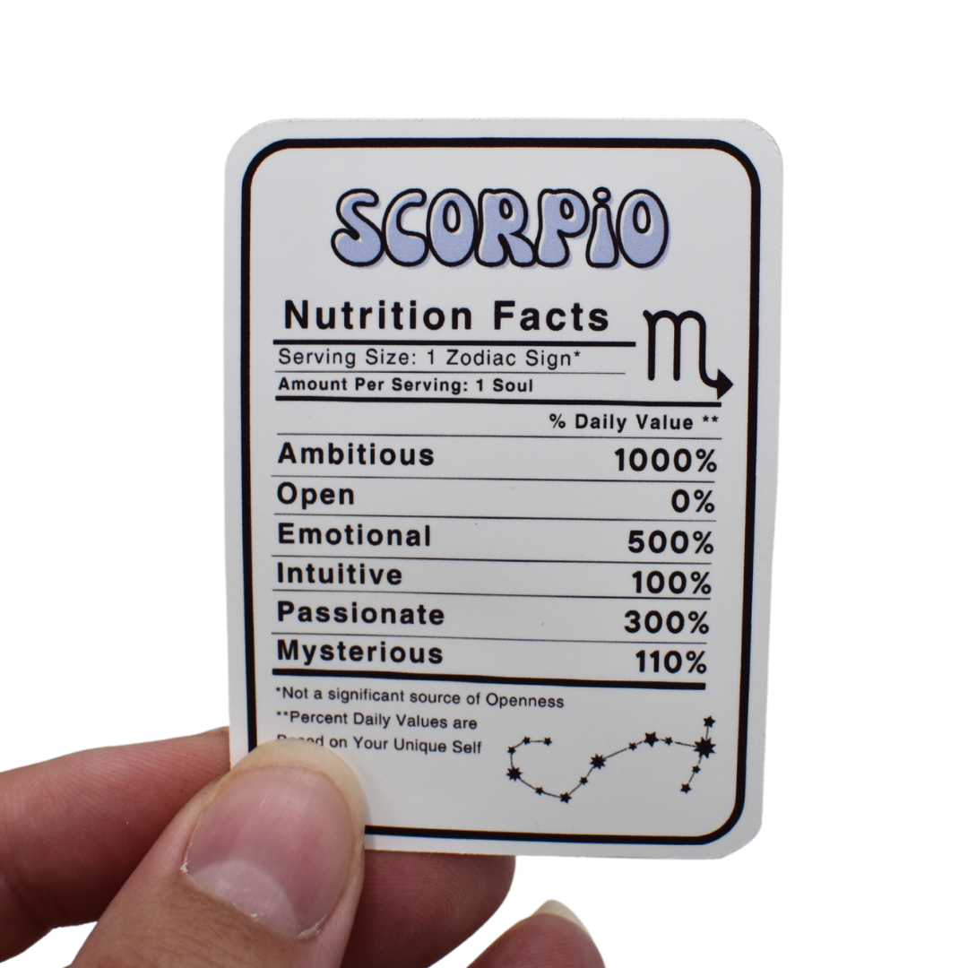 Zodiac Nutrition Label Die Cuts