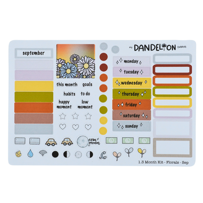 Floral Fantasy - 1.3" Monthly Sticker Kits (2026 Collection)
