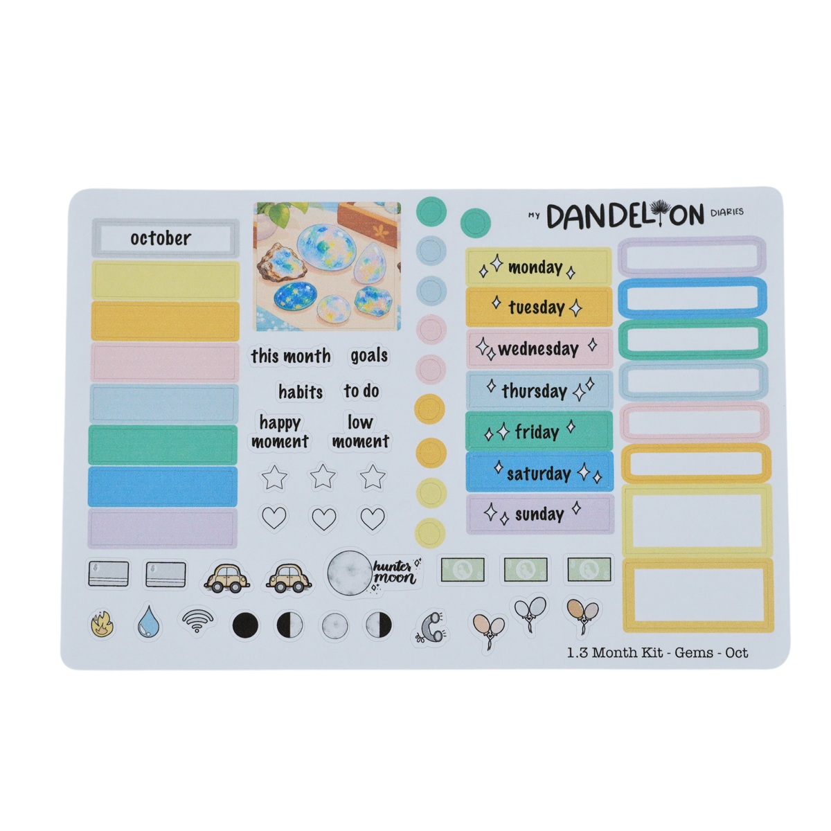 Birth Gemstones - 1.3" Monthly Sticker Kits (2027 Collection)