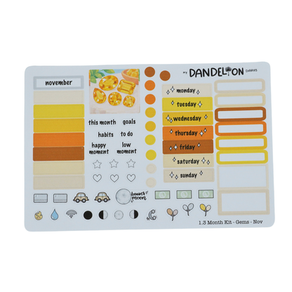 Birth Gemstones - 1.3" Monthly Sticker Kits (2027 Collection)
