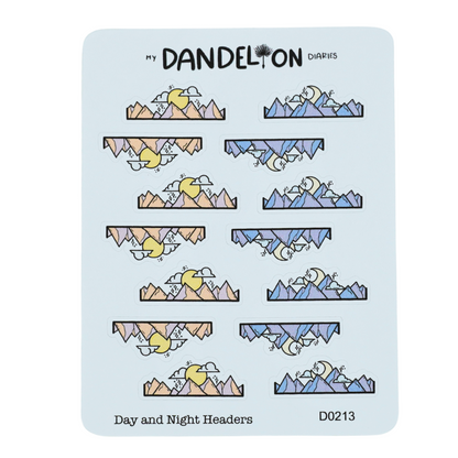 Day and Night Doodle Headers