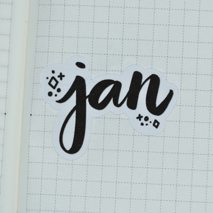 Sparkly Monthly Headers (Abbreviated) - Handlettering