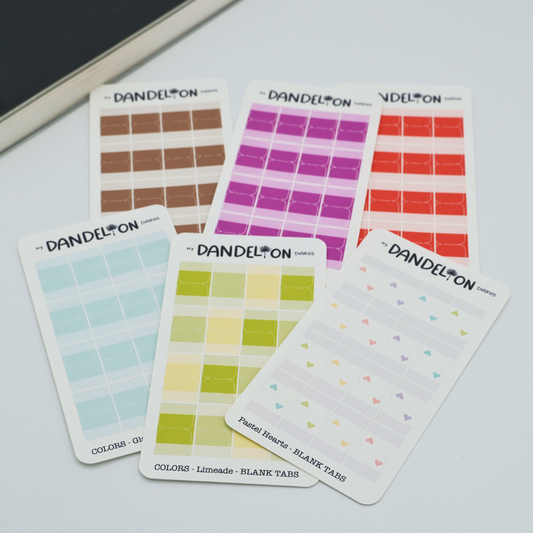 BLANK Mini Planner Tabs (2026 Colors!)