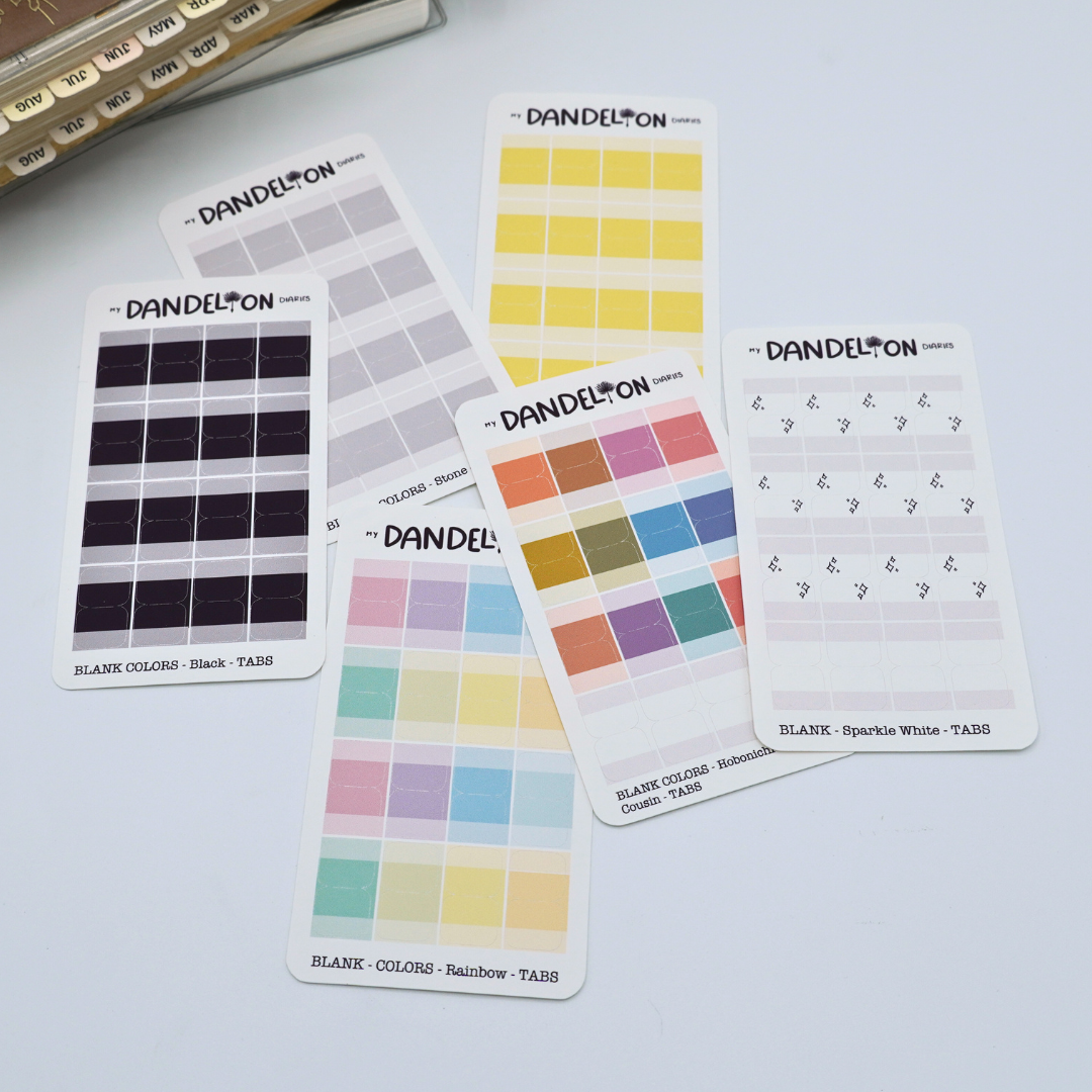 BLANK Mini Planner Tabs (New Colors!)