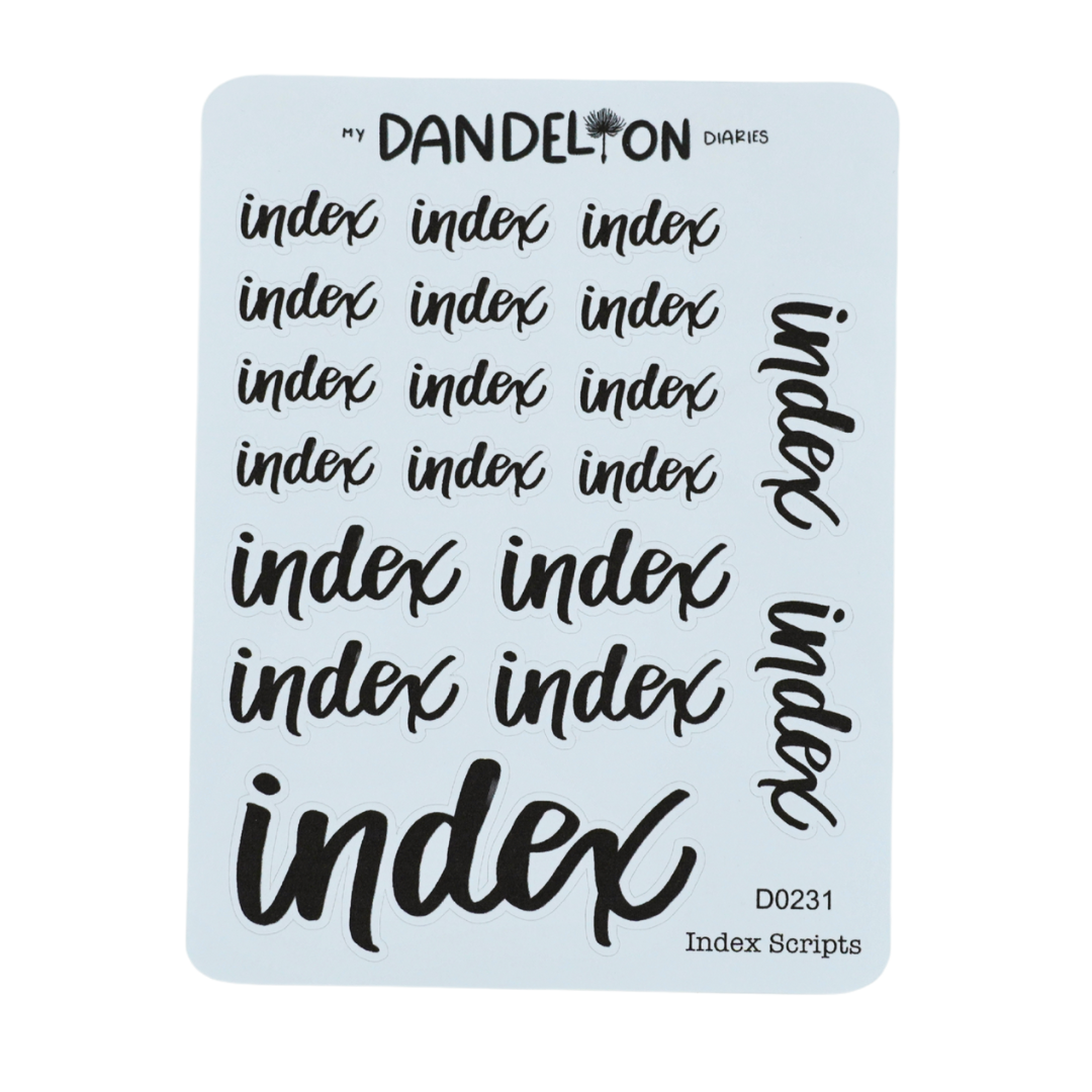 Index Scripts - Handwritting