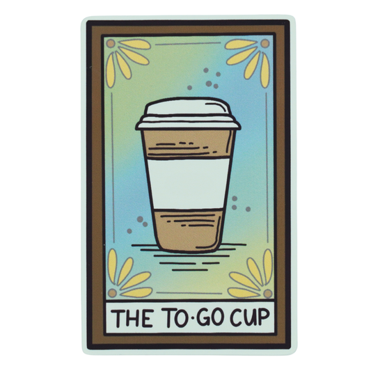 The To-Go Cup Tarot Card Die Cut Vinyl Sticker