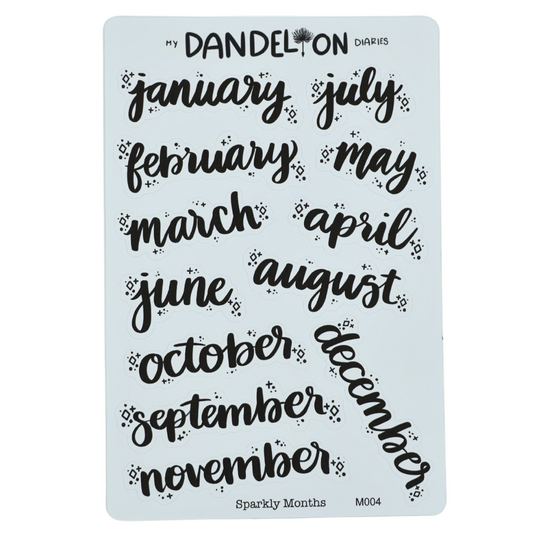 Sparkly Monthly Headers - Handlettering