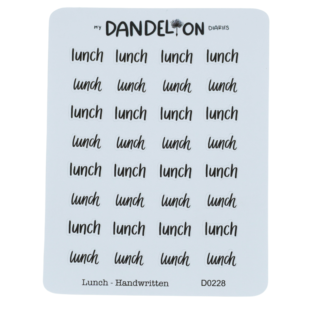 Lunch - Handwritting