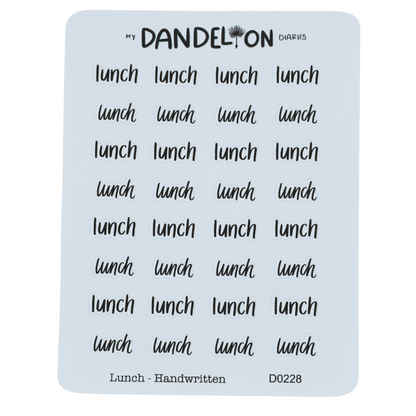 Lunch - Handwritting