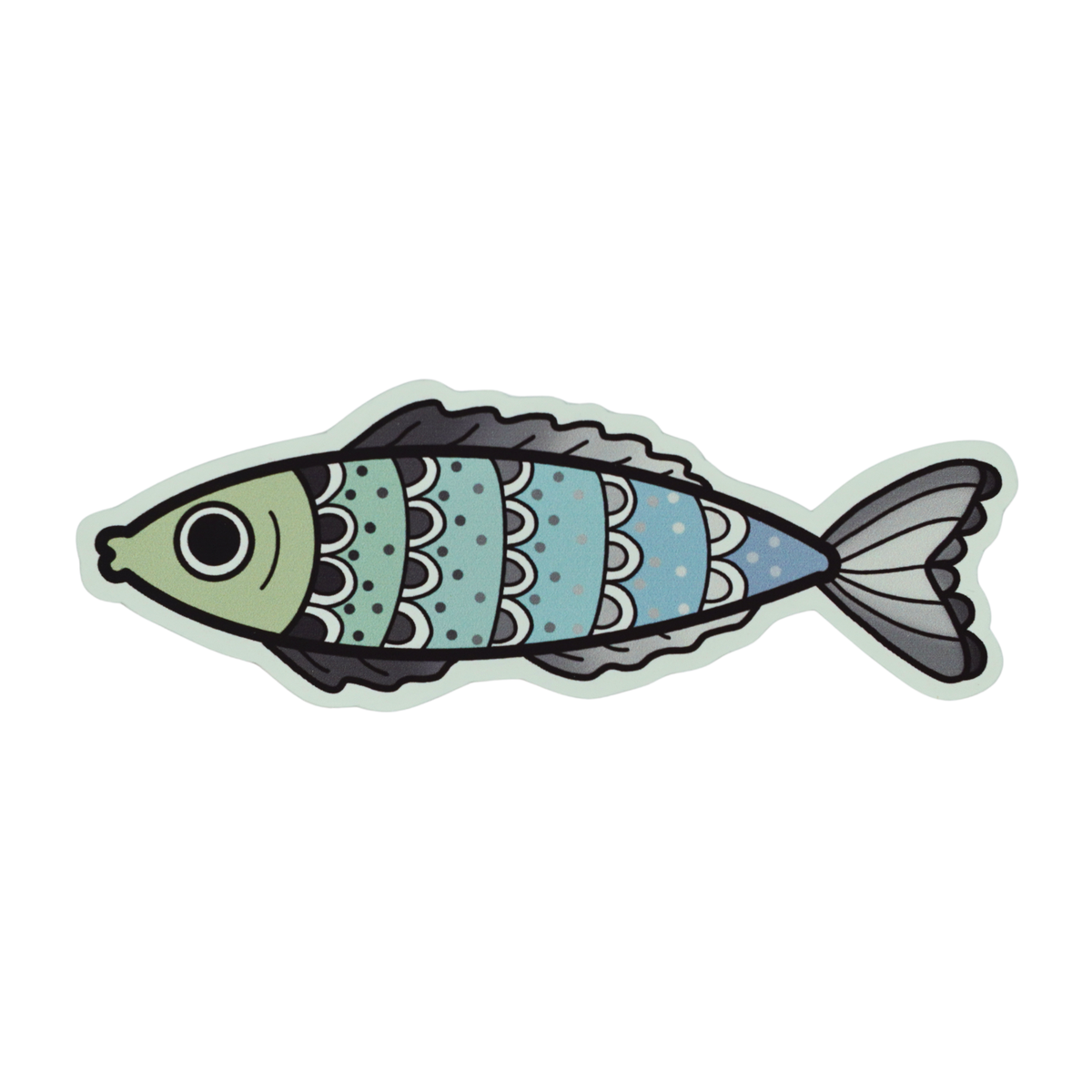 Ombre Mandala Fish Die Cut Vinyl Sticker