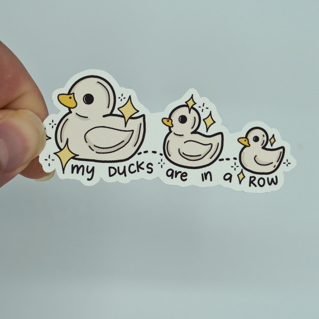 Ducks in a Row Die Cut Vinyl Sticker