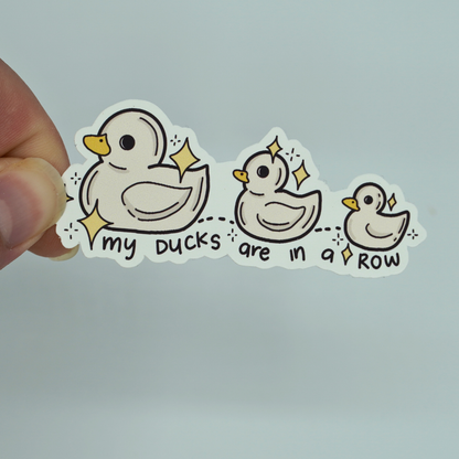 Ducks in a Row Die Cut Vinyl Sticker