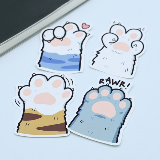 Cat Paw Die Cut Vinyl Stickers
