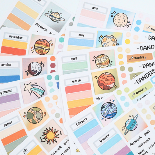 Bold Planets - 1.3" Monthly Sticker Kits